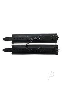 Padded Leather Wrist Cuffs Black