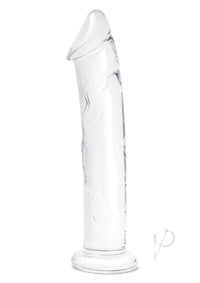 Dildo W/veins Flat Base Glass 12