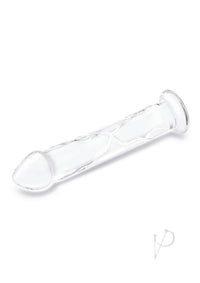 Dildo W/veins Flat Base Glass 12