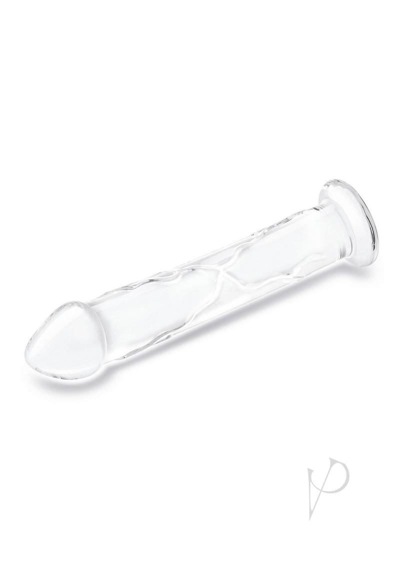 Dildo W/veins Flat Base Glass 12