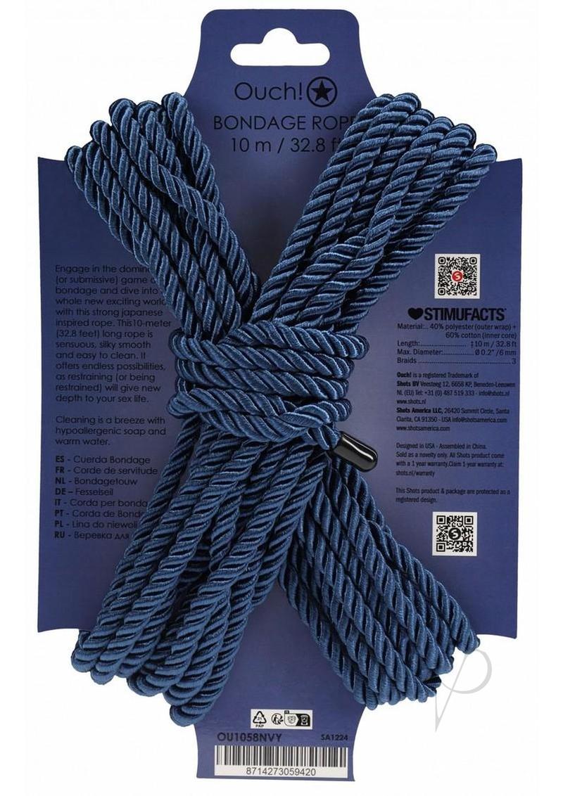 Ouch Bondage Rope 10 Meter Navy Blue