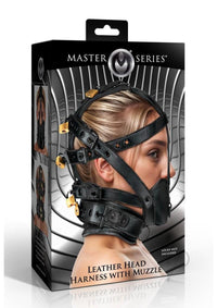 Ms Leather Head Harness Muzzle Blk