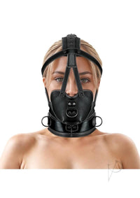 Ms Lockable Head Harness Muzzle Blk