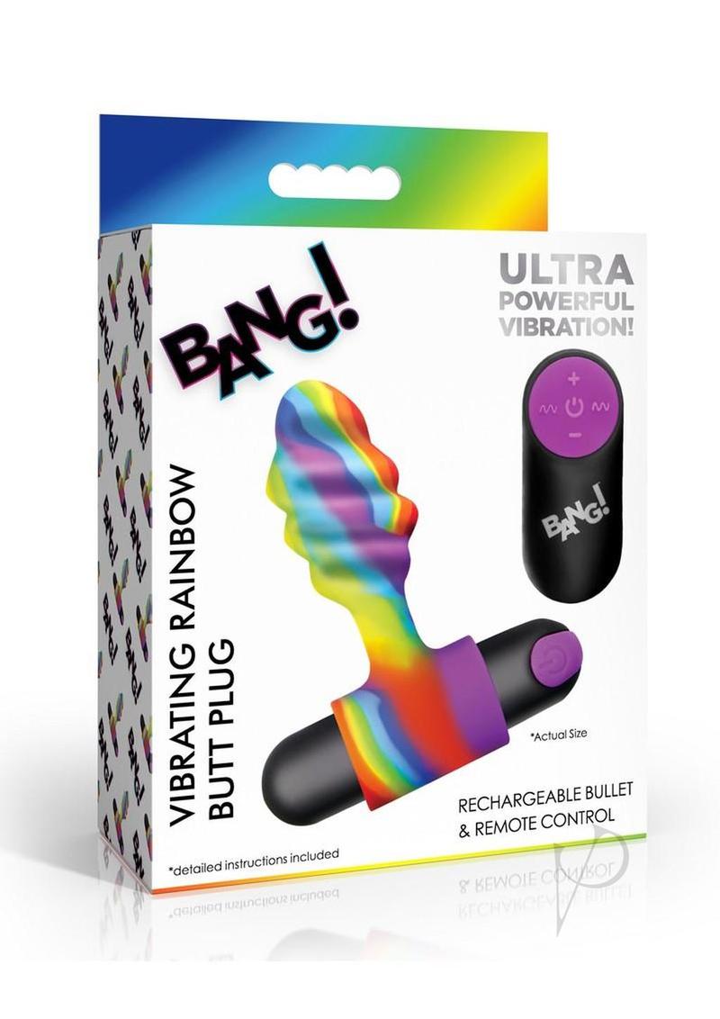 Bang Vibrating Butt Plug Rainbow