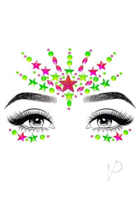 Vibe Neon Face Jewel Sticker Glitter 2pk
