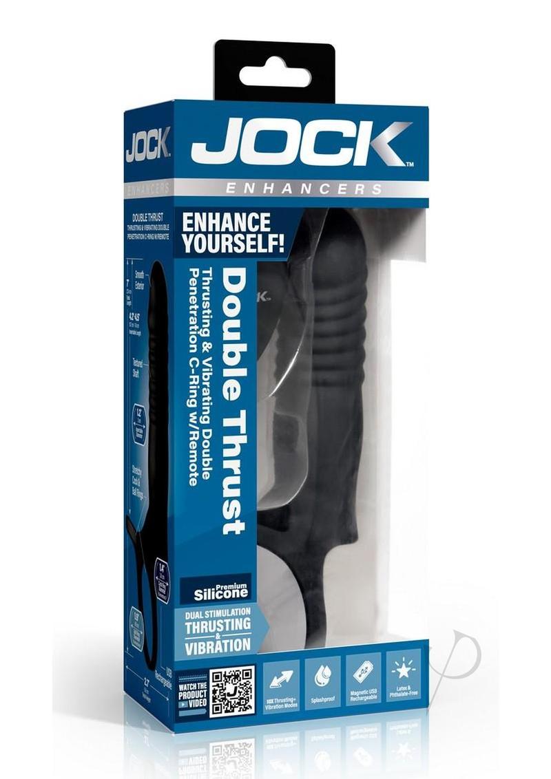 Jock Dbl Thrust Vibe Dp Cring Remote Blk