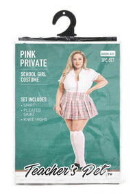 Tp Private Schoolgirl Costume 3pc Pnk Qs