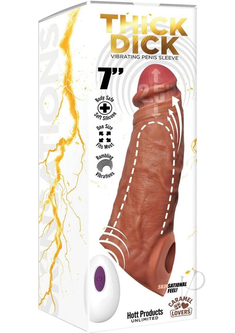 Thick Dick Vibe Penis Sleeve 7 Caramel
