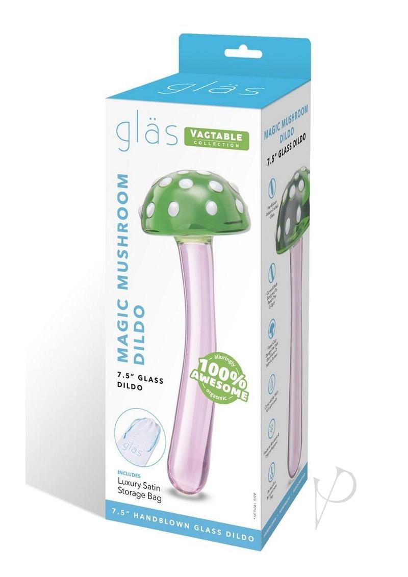 Magic Mushroom Glass Dildo 7..5 Pnk