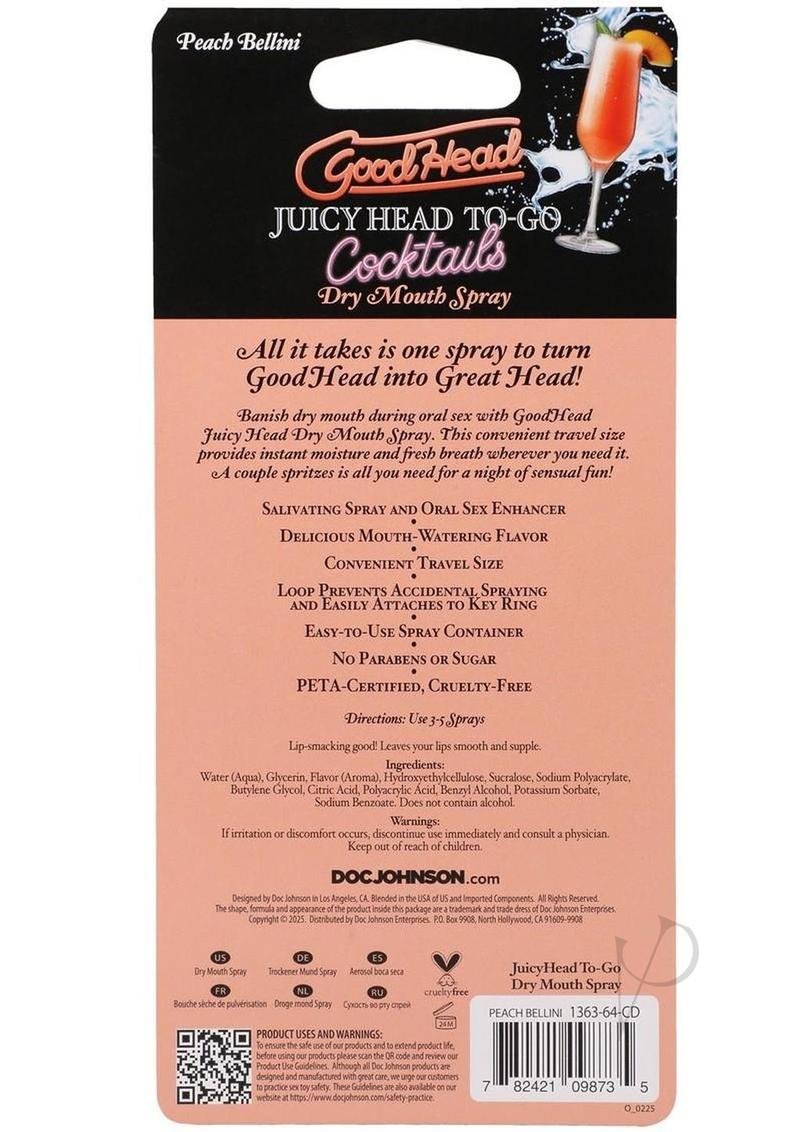Juicy Head To Go Cocktail Peach Bellini