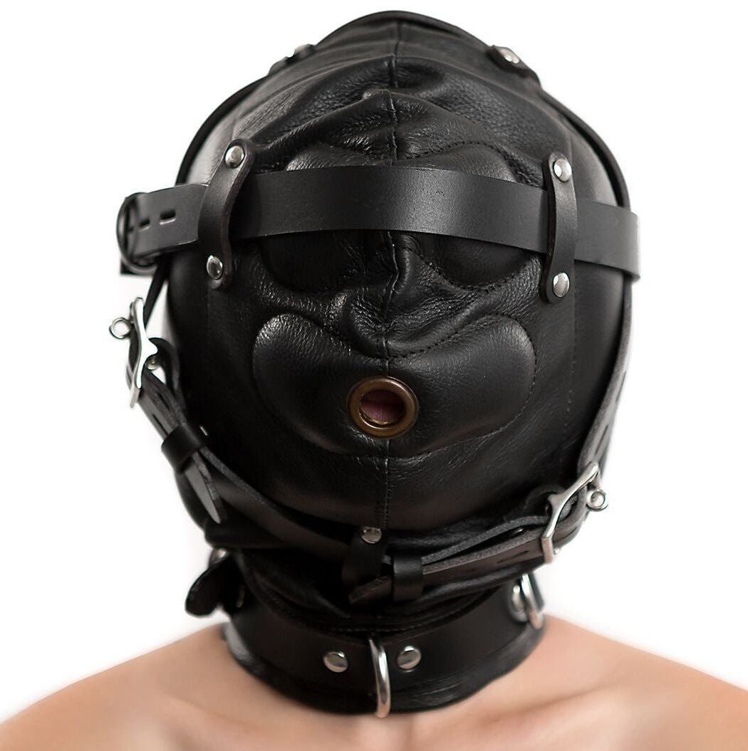 PREMIUM LEATHER SENSORY DEPRIVATION HOOD