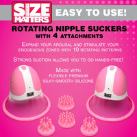 Size Matters 10X Rotating Silicone Nipple Suckers with 4 Attachments