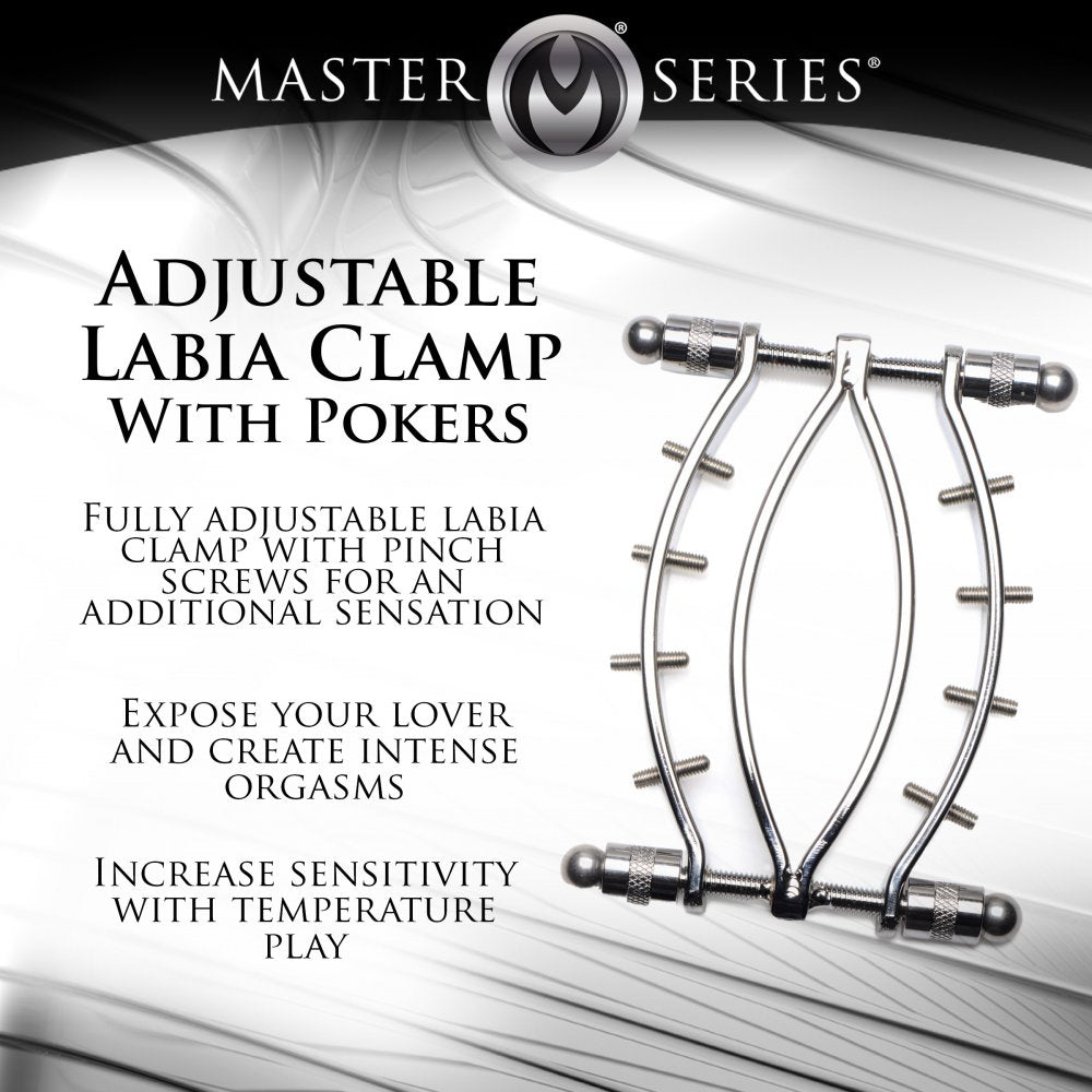 Spread Em Stainless Steel Poker Labia Clamp with Adjustable Pressure Screws