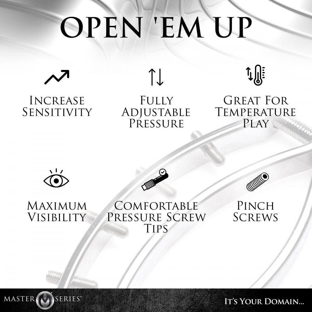 Spread Em Stainless Steel Poker Labia Clamp with Adjustable Pressure Screws