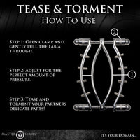 Spread Em Stainless Steel Poker Labia Clamp with Adjustable Pressure Screws