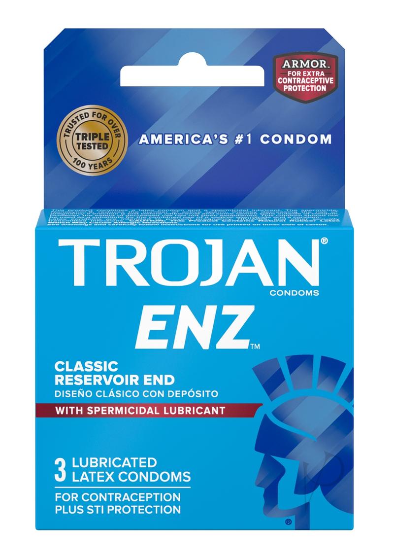 Trojan Enz W/spermicidal 3`s
