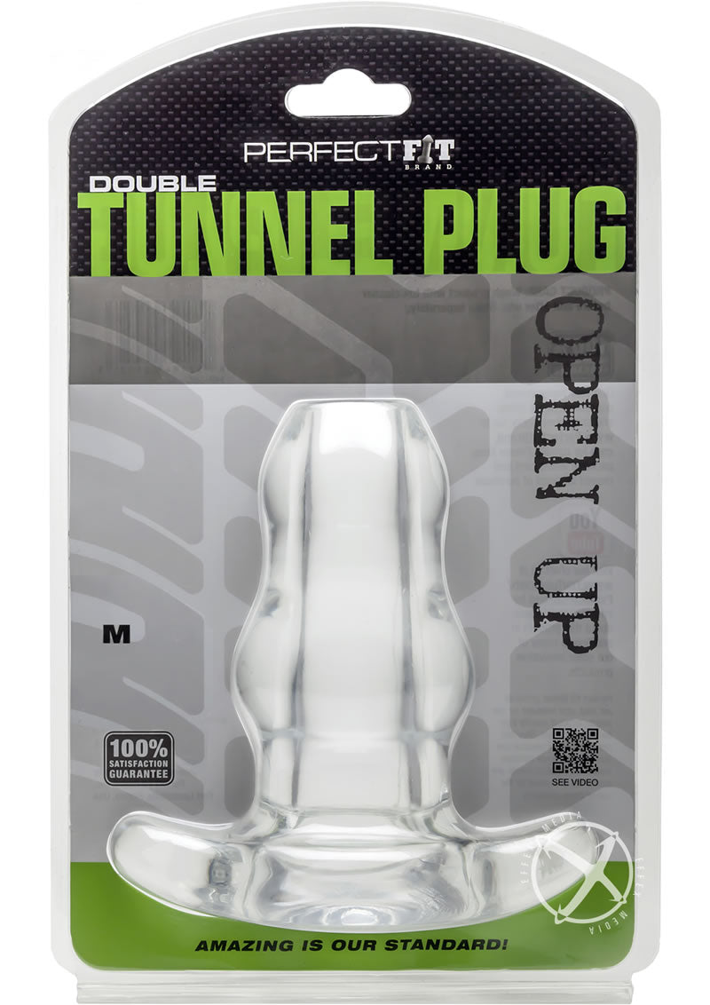 Double Tunnel Plug Medium Clear