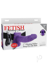 Ff Vibe Hollow Strap On W/balls 7 Purp