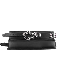 Rouge Black Padded Leather Adjustable Ankle Cuffs