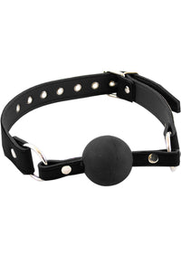 Rouge Leather Adjustable Ball Gag Black