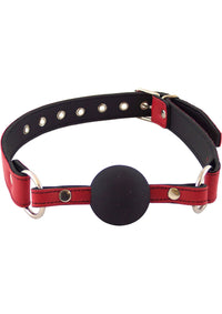 Rouge Leather Adjustable Ball Gag Red and Black