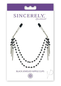 Sincerely Black Jeweled Nipple Clips