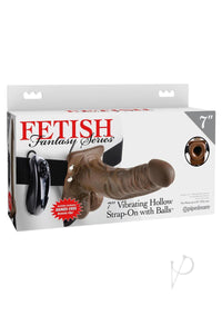 Ff Vibe Hollow Strapon W/balls Brown 7