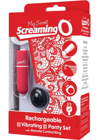 My Secret Remote C Panty Rechr Red-indv