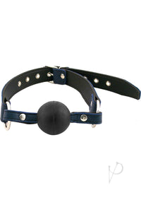 Rouge Leather Adjustable Ball Gag Blue