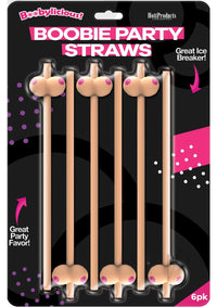 Boobie Straws Flesh 6 Pack