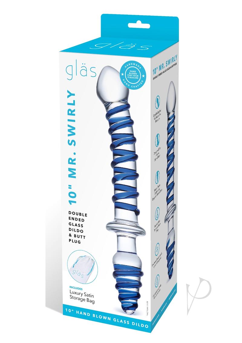 Mr Swirly Dbl End Glass Dildo and Plug 10
