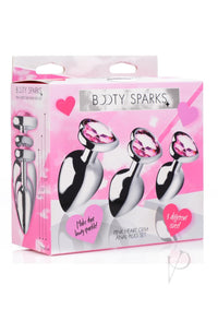 Bootysparks Pink Heart Gem Plug Set