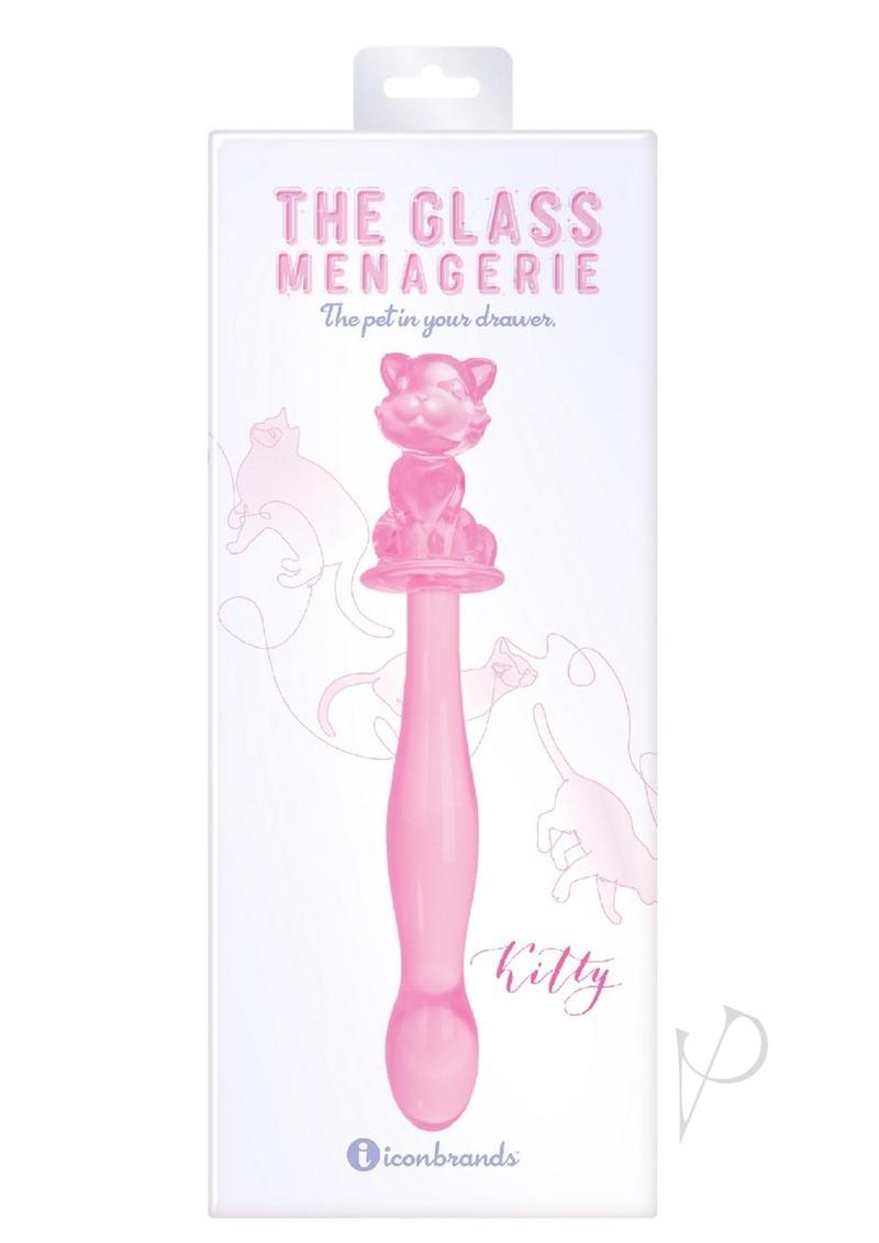 Glass Menage Kitty Dildo Pink