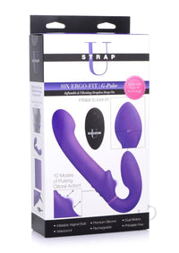 10X Remote Control Ergo Fit G Pulse Inflatable and Vibrating Strapless Strap on Purple