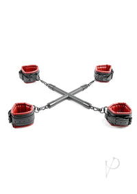 Saffron Hog Tie & Cuff Set Black & Red