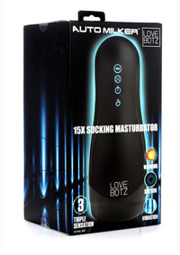 LoveBotz Handheld Milker Rechargeable 15X Sucking Masturbator Black Check it Out Today at FetishToyBox!