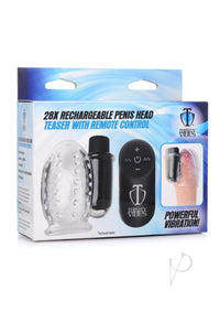 Trinity Men Rechargeable Bullet Penis Head Teaser with Remote Control Clear