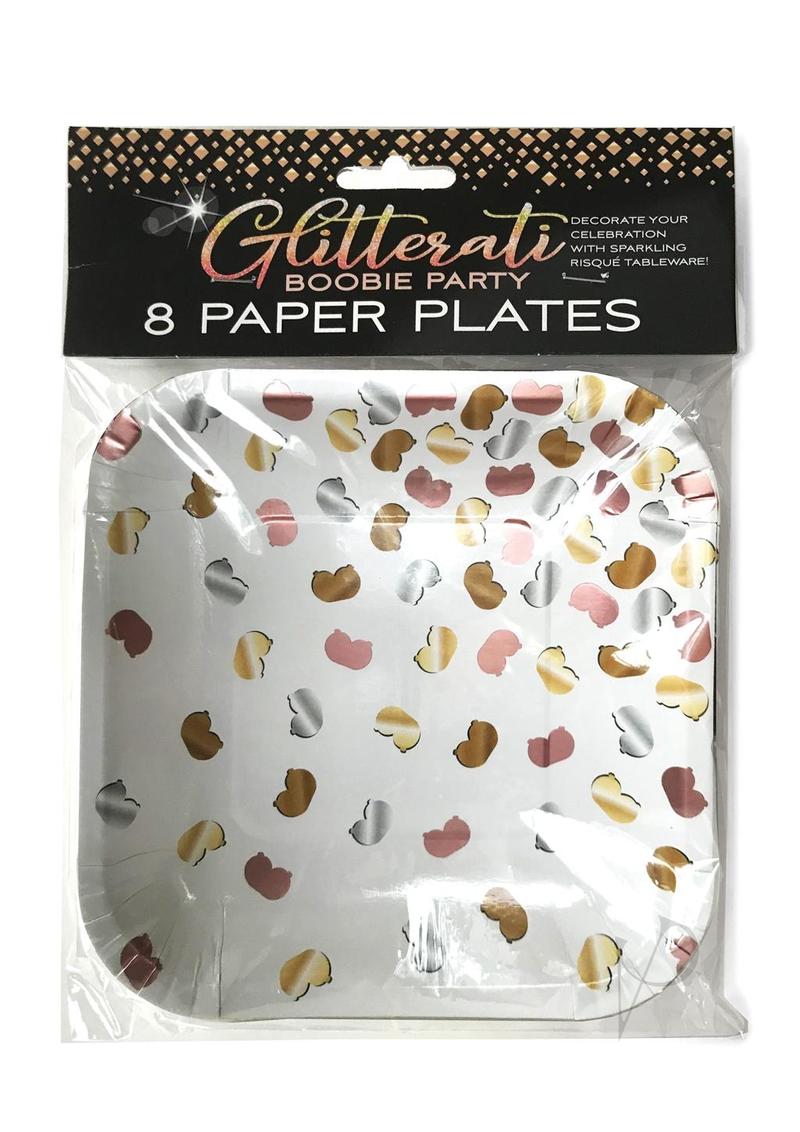Glitterati Boobie Party Plates 8pk