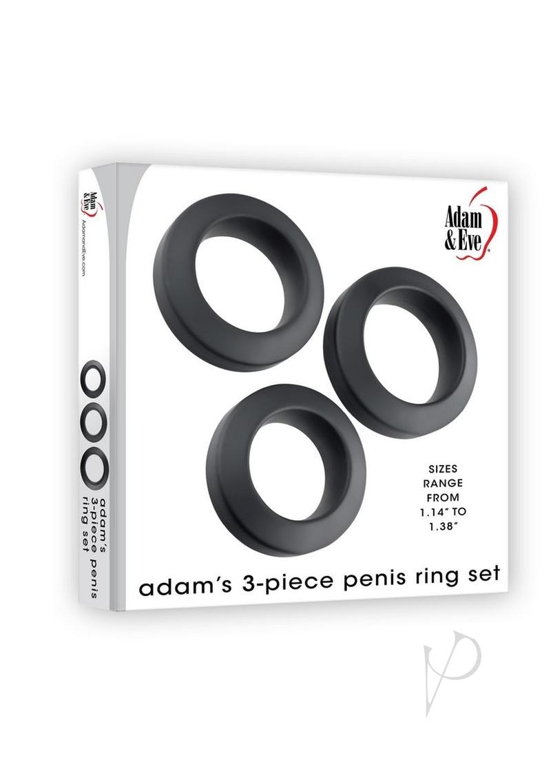 Aande Adams Ring Set 3pc Black