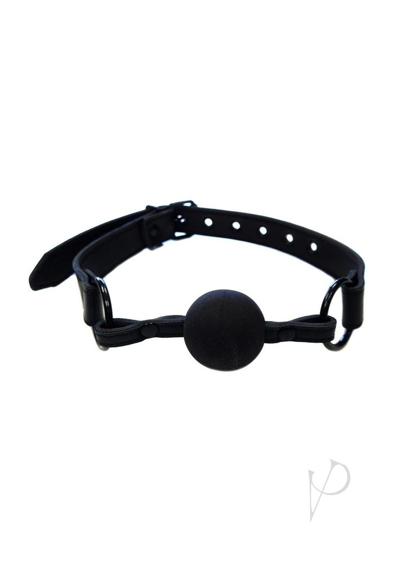 Rouge Leather Ball Gag Black