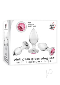 Aande Pink Gem Glass Plug Set