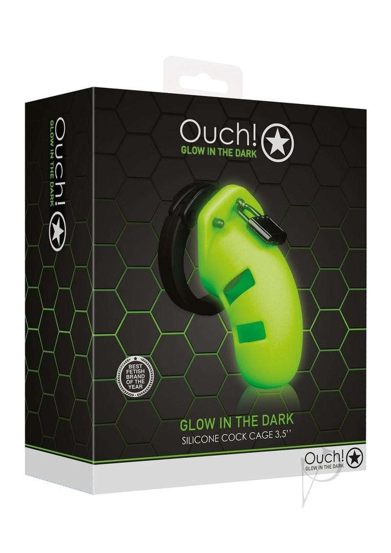 Ouch Model 20 Silicone Cock Cage 3.5in Glow in the Dark