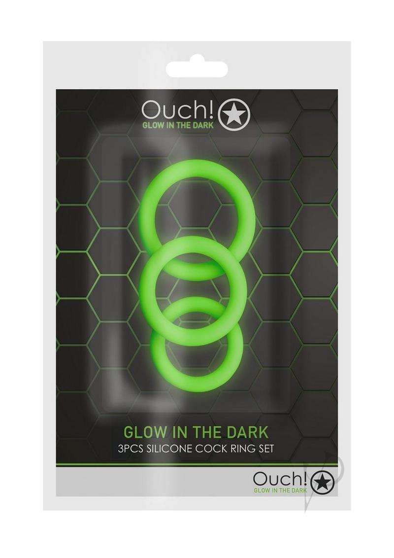 Ouch Cock Ring Set 3pc Gitd