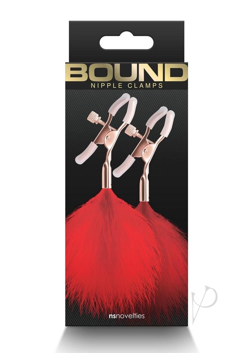 Bound Nipple Clamps F1 Rose Gld/red