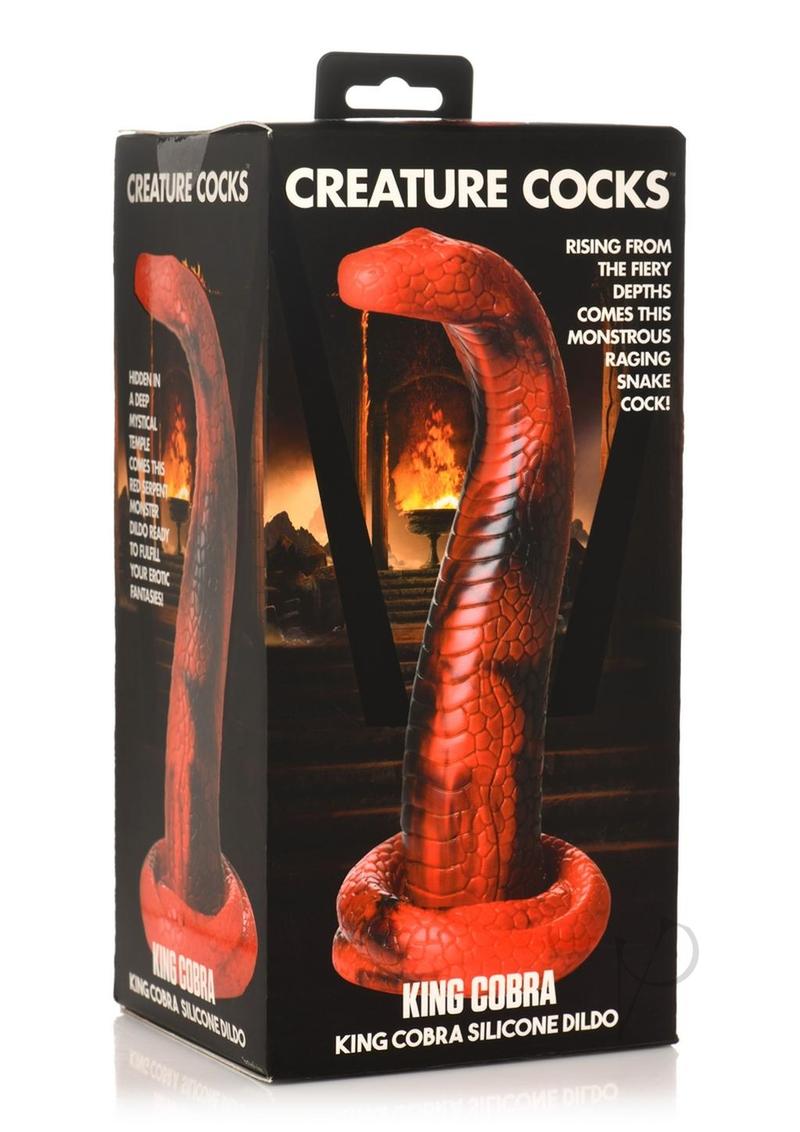 Creature Cocks King Cobra Silicone Dildo Red & Black