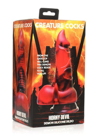 Creature Cocks Horny Devil Demon Silicone Dildo Red & Black