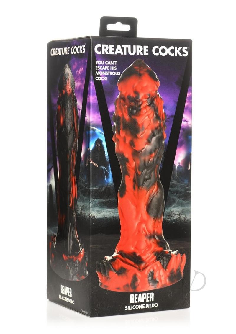 Creature Cock Reaper Silicone Dildo Red & Black