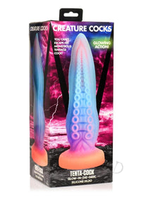 Creature Cock Tenta Cock Glow in the Dark Silicone Dildo Multicolor