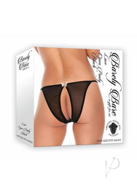 Barely B Lace Open Panty Black