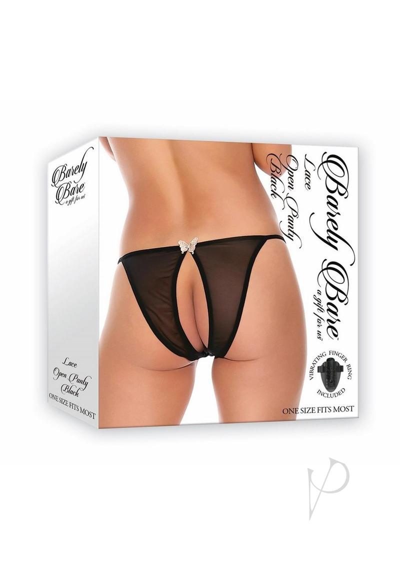 Barely B Lace Open Panty Black